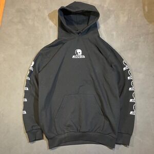 Vintage Skull Skates Black Graphic Pullover Hoodie Mens Medium Skateboarding